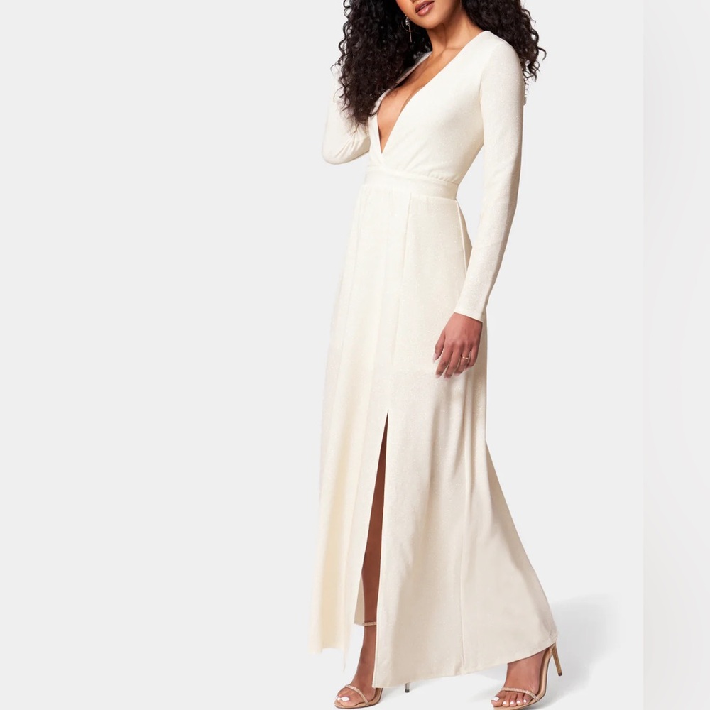 bebe Cream Long Sleeve Dress - Picture 2 of 10